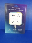 Bell + Howell Led Multi Power Station Surge Protector W/ 3 Outlets & Usb Ports. Fixed Price $20.00.