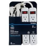 Project Source 2-1/2-FT -pack 6 -outlet Indoor White Power Strip. Fixed Price $20.47.