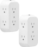 Ge 6-OUTLET Extender, 2 Pack, Grounded Wall Tap, Reset Button, Circuit Breaker,. Fixed Price $19.11.