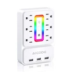 Multi Plug Outlet Extender,aicode 6 Surge Protector With 3 Usb .... Fixed Price $27.91.