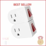 Oviitech 2 Pack Grounded Outlet Wall Tap Adapter With On/off Power Switch Single. Fixed Price $11.25.