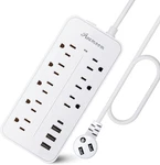 20FT Surge Protector Power Strip Extension Cord With Usb C, Asamoom Flat Plug. Fixed Price $33.38.