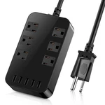 Zonv Wall Mount Power 6 Ac Multi-outlet Extender 5 Usb Charging Ports Bla. Fixed Price $20.92.