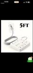 Transton 9-OUTLET Surge Protector Power Strip, 3 Usb Ports, 5FT Cord, White. Fixed Price $15.00.