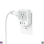 4 Outlet Wall Splitter With 3 Usb Chargers, Surge Protector For Home Office. Fixed Price $37.64.