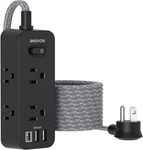 10 Ft Black Extension Cord, Beshon Surge Protector Power Strip With 6 Outlets 3. Fixed Price $19.40.