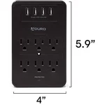 Aduro Surge Protector 6 Outlets Power Strip Station With Usb Wall Mount - Black. Fixed Price $26.74.