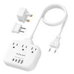 European Travel Plug Adapter, Us To With 3 American Out.... Fixed Price $35.86.