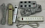 Outlet Safety Surge Protector Plug Ac Wall Power Strip Extension Lot Of 6 Vtg. Fixed Price $15.00.