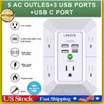 5 Outlet Extender Surge Protector Multi Plug Wall Adapter Usb Charger Ports With. Fixed Price $13.49.