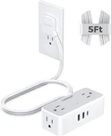 Flat Plug Extension Cord 5FT,SURGE Protector Power Strip With 4AC Outlets 1USB. Fixed Price $32.61.