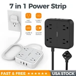Ultra Thin Flat Plug Power Strip With Multi Outlet 3 Usb Port 5FT Extension Cord. Fixed Price $21.99.