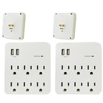 Dual Pack Of 6 Outlet Surge Protectors Multiplug Wall Adapter Taps 900J. Fixed Price $22.43.