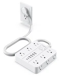 Power Strip Flat Plug With 12 Outlets 6 USB(2 C),smnice Surge 5FT, White. Fixed Price $42.21.