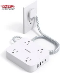 Flat Plug Extension Cord, Hanycony 5FT Power Strip With 4 Usb PORTS(2 C),. Fixed Price $18.61.