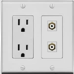 Riteav 15 Amp Power Outlet And 2 Rca-white Wall Plate Gray. Fixed Price $28.21.