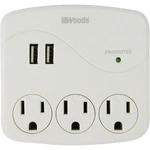 41029 Woods 2-USB/3-STANDARD Outlets 2.4A/15A White Surge Tap. Fixed Price $48.64.
