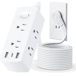 Ultra Thin 9-IN-1 Power Strip With 3 Usb Ports & Wall Mount Perfect For Travel. Fixed Price $24.78.