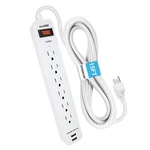 6 Outlet Surge Protector, 15 Ft, Usb, White. Fixed Price $47.94.