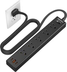 Flat Plug Power Strip, 6 Ft Ultra Thin Extension Cord, Surge Protector With 5 Ou. Fixed Price $21.36.