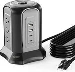 Power Strip Tower Surge Protector Desktop Charging Station, 10 Ft Extension Cord. Fixed Price $133.80.