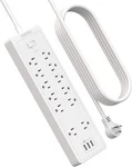 Surge Protector Power Strip - 12 Widely Outlets, 3 Usb Charging Ports 15FT Cord. Fixed Price $34.19.