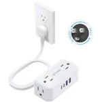 Trond 360 Rotating Flat Plug Power Strip, Extension Cord With 5FT, White. Fixed Price $33.05.