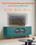 Stand For Up To 75 Inch, Modern Entertainment Center With Glass Doors. Fixed Price $248.08.