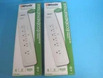 New Lot Of 2 Woods 6 Outlet Energy Saving Power Strip Surge Protector 3FT Cord. Fixed Price $24.99.