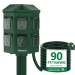 Power Strip Waterproof 90FT Heavy Duty Extension Cord 6 Outlet Flexoria Outdoor. Fixed Price $154.99.