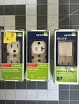 3-PK Leviton Lt Almond Outlets (1) BR15, CR20, 5625 W/switch. Fixed Price $31.50.
