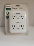 Philips 6-OUTLET Surge Protector Wall Tap, 900J, Led, White, SPP3461WA/37. Fixed Price $12.98.