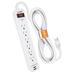 6-OUTLET 2-USB Port 1050J Surge Protector Power Strip 25 Ft Plug. Fixed Price $48.99.