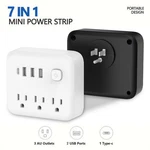 Portable 3 Outlet Extender Multi Plug With 4 Usb Charger Wall Adapter Tap. Fixed Price $10.99.