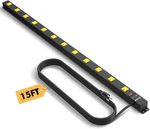 12 Outlet Long Power Strip With 15FT Cord, Wide Spaced Black And Yellow. Fixed Price $71.81.