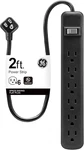 6-OUTLET Power Strip, 2 Ft Extension Cord, Heavy Duty Plug, Grounded, Integrated. Fixed Price $13.79.