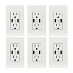 Elegrp R1815D50AA-WH6 25-WATT Amp Usb Wall Outlet, Plate White (6-PACK). Fixed Price $54.99.