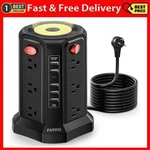 Surge Protector Power Strip Tower With 5 Usb Ports And Night Light 10FT. Fixed Price $34.99.