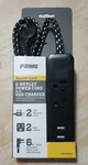 Prime 2-OUTLET 2-PORT 2.1AMP Usb Power Strip 6FT Accent Braided Black Cord New!. Fixed Price $19.87.