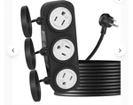 Extension Cord With Lockable Socket, Diivoo Flat Plug Power Strip 25FT. Fixed Price $25.00.