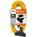Prime 50FT Extension Cord Awg Gauge 12/3 Sjtw 3-OUTLET Triple Tap Outdoor. Fixed Price $44.97.