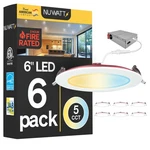 Nuwatt Hour Fire Rated Recessed Lighting 6 Inch Wafer Led Lights, 2700K/300.... Fixed Price $275.99.