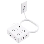 Surge Protector Power Strip 10 Cord, Olcorife Ultra Thin Flat Ft, White. Fixed Price $18.98.