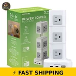 Merkury Modular Power Tower, 14 Outlets, 6 Usb-a, Usb-c, White. Fixed Price $63.99.