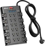 Extension Cord 10 Ft, Superdanny Power Strip Surge Protector With 6 Usb Charging. Fixed Price $119.02.