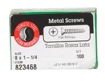 Hillman 823468 Stainless Steel Phillips Flat Head Sheet Metal Screw #8X1-1/4 In.. Fixed Price $19.50.