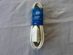 Total Home 9 Foot Indoor Extension Cord, 3 Outlets, White. Fixed Price $12.99.
