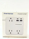 Amerisense Power Strip 5FT Extension Cord White 2 Type C, Surge Protect. Fixed Price $21.24.