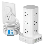 Tower Power Strip Surge Protector, 12 Ac Outlets 4 Usb Ports, 6FT Flat Cord. Fixed Price $45.39.