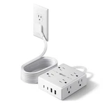 10FT Extension Cord With Multiple Outlets, Flat Plug Surge Protector Power St.... Fixed Price $22.67.